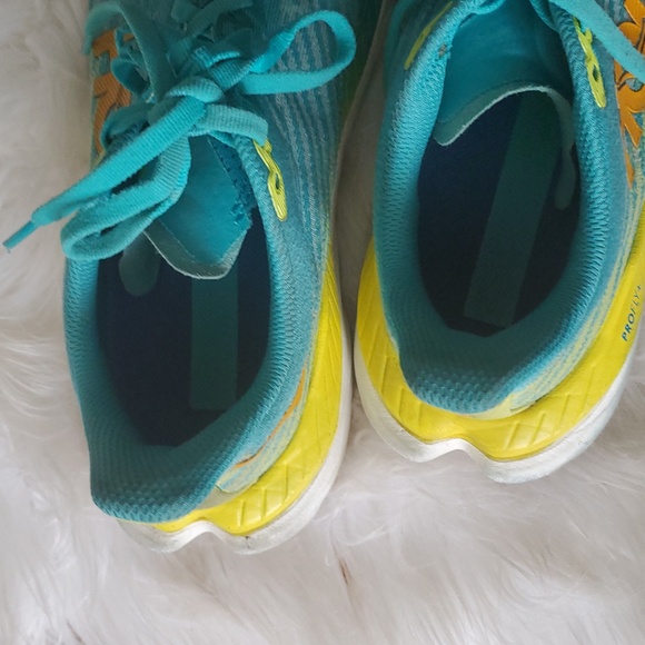 Hoka  One One women's  Running Shoes  Sneakers - Teal and Yellow - Picture 3 of 16